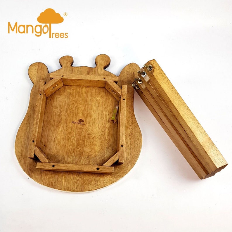 Hand Carved Children's Table Wooden GIRAFFE Theme - Image 8