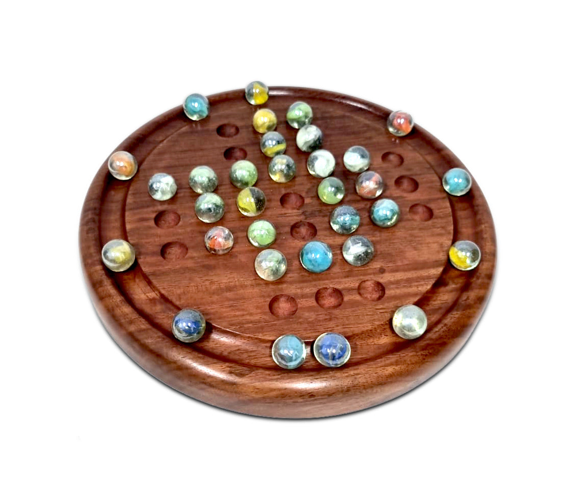Wooden Solitaire Game - Marble balls - Image 2