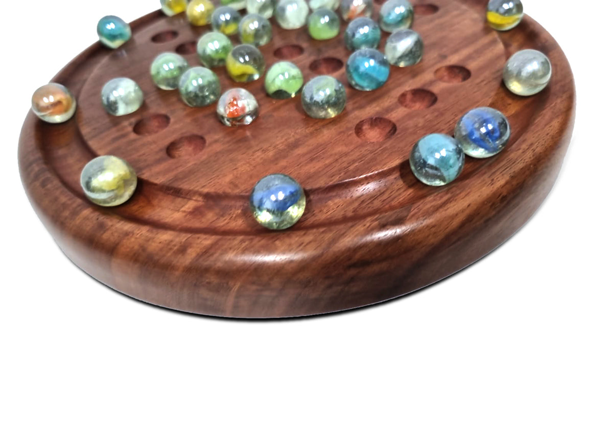 Wooden Solitaire Game - Marble balls - Image 3