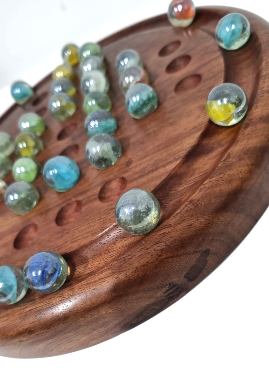Wooden Solitaire Game - Marble balls - Image 4
