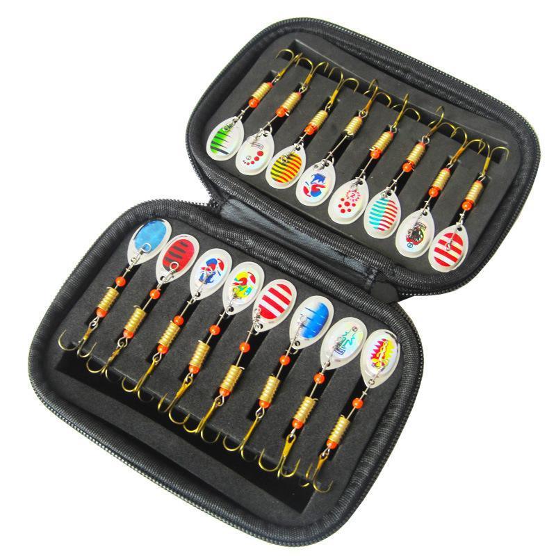 10/16PCS Fishing Lure Spinners Baits Spoon Set with Tackle Bag Trout Bass Tackle - B(10PCS) - Image 6