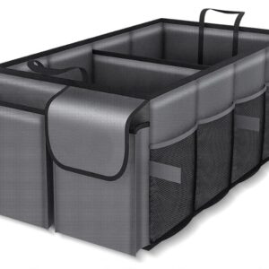 Grey Car Trunk Storage Box - Foldable Organizer