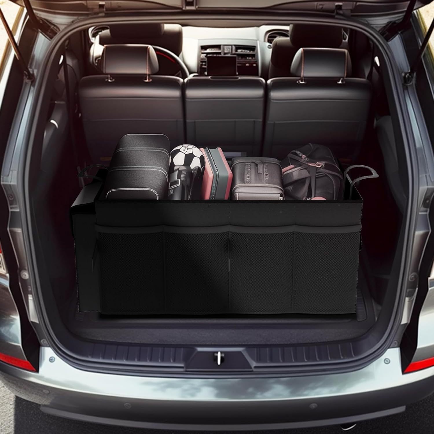 Grey Car Trunk Storage Box - Foldable Organizer - Image 4