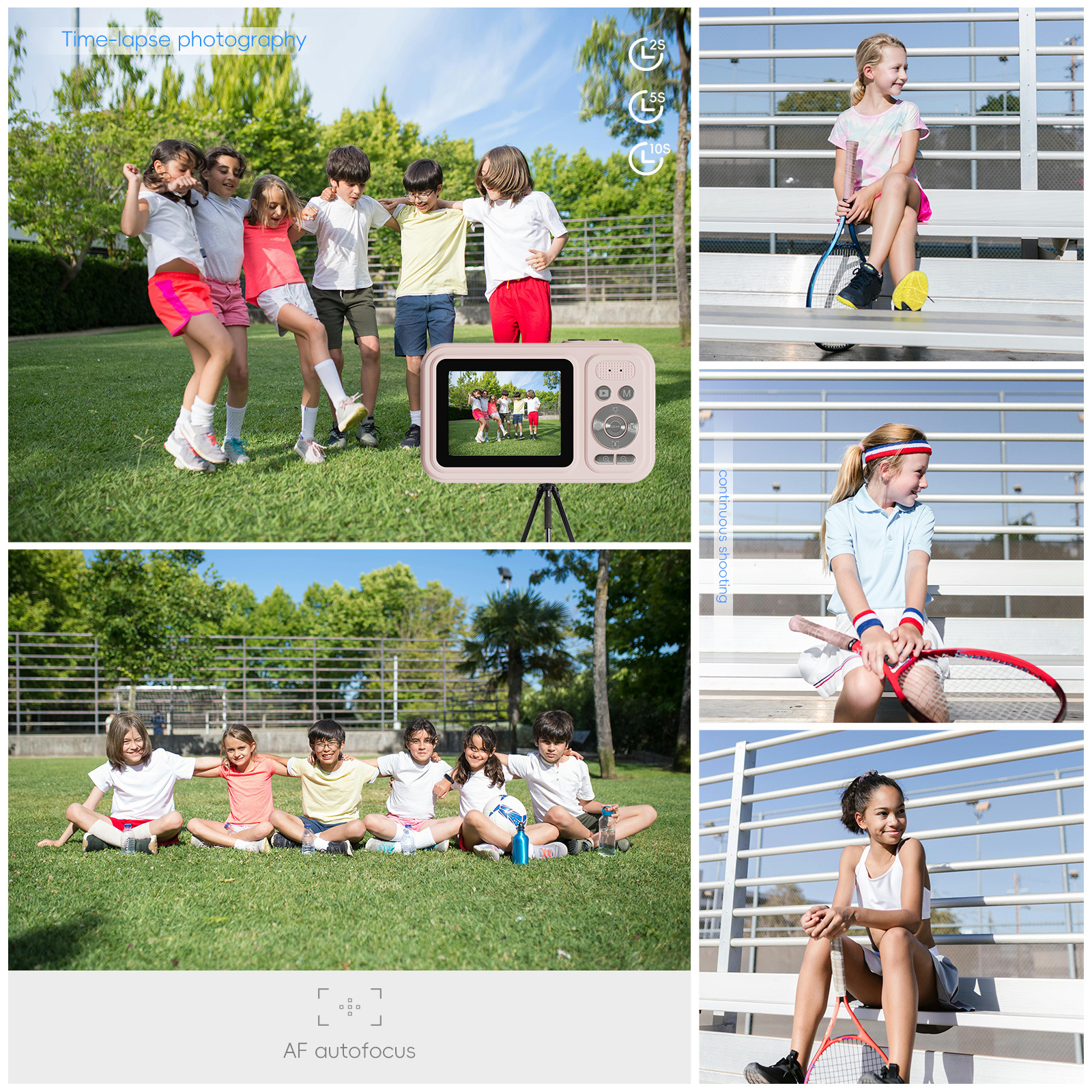 48MP Digital Camera with 16x Zoom & AF Autofocus - Full HD Vlogging Camera for Beginners & Kids(Black) - Image 3