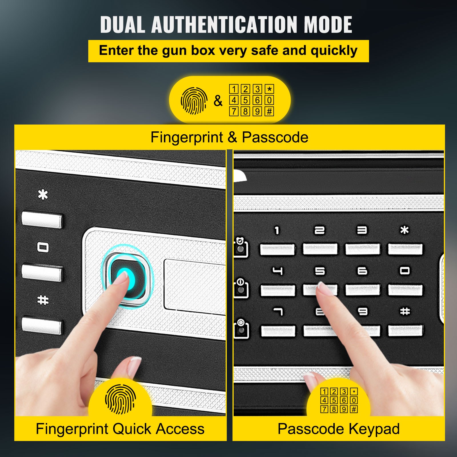 Safe Box, 2.1 CU.FT Fingerprint Safe Box for Money w/ 2 Keys & Digital Keypad, Q235 Steel Safe Box for Storing Cash, Jewelry, Pistols, Documents, Watches in Home & Office & Hotel - Image 2
