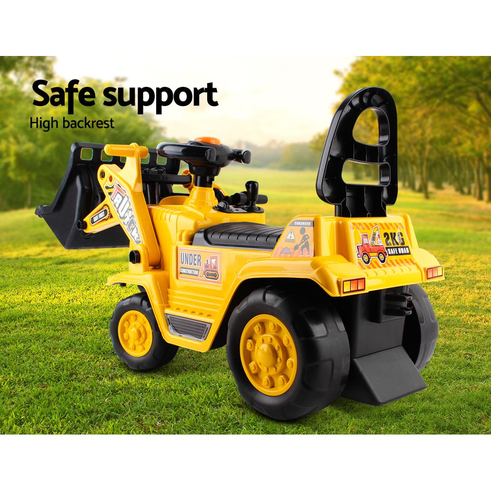 Keezi Ride On Car Toys Kids Excavator Bulldozer Sandpit Digger Car Pretend Play - Image 4