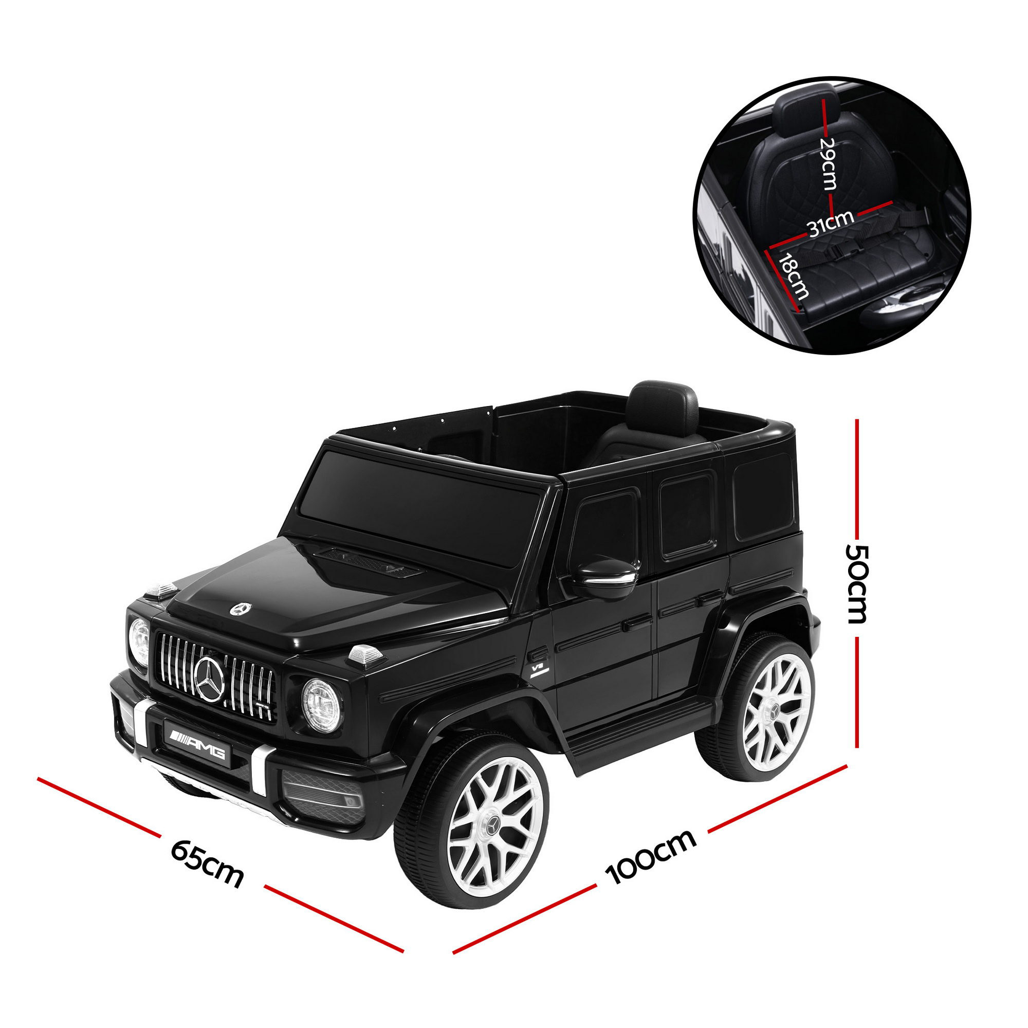 Kids Electric Ride On Car Mercedes-Benz Licensed AMG G63 Toy Cars 12V Black - Image 2