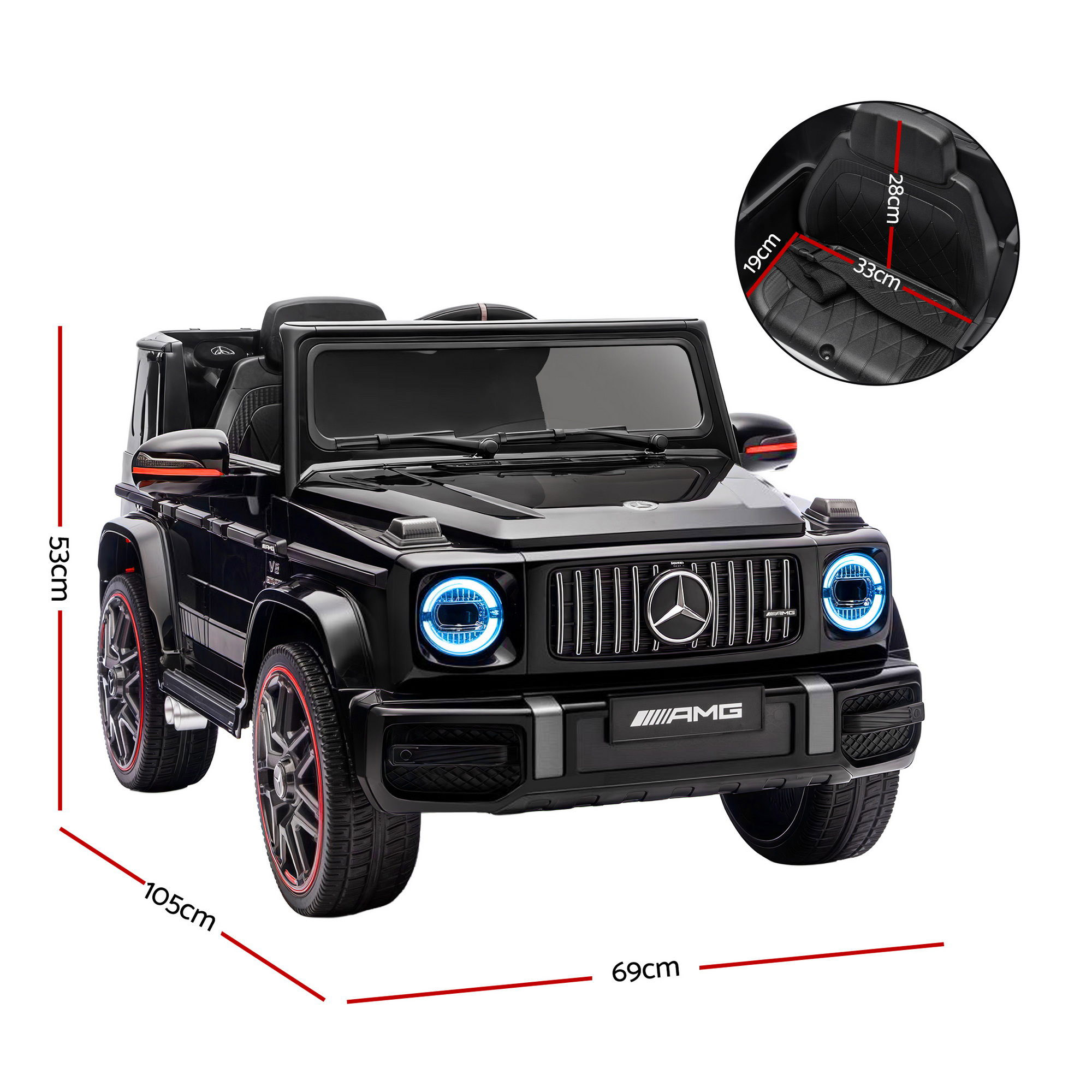Kids Electric Ride On Car G63 Toy Cars Remote Control Black - Image 3