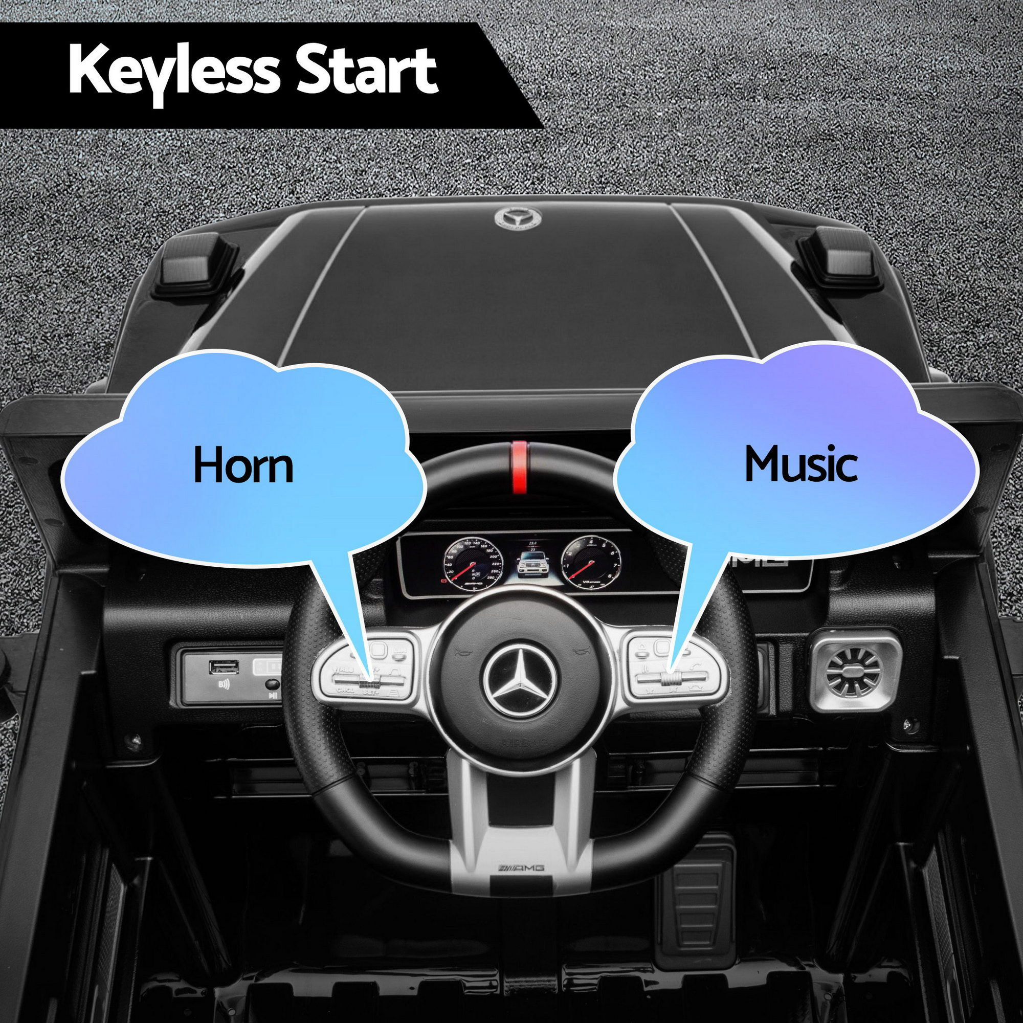 Kids Electric Ride On Car G63 Toy Cars Remote Control Black - Image 6