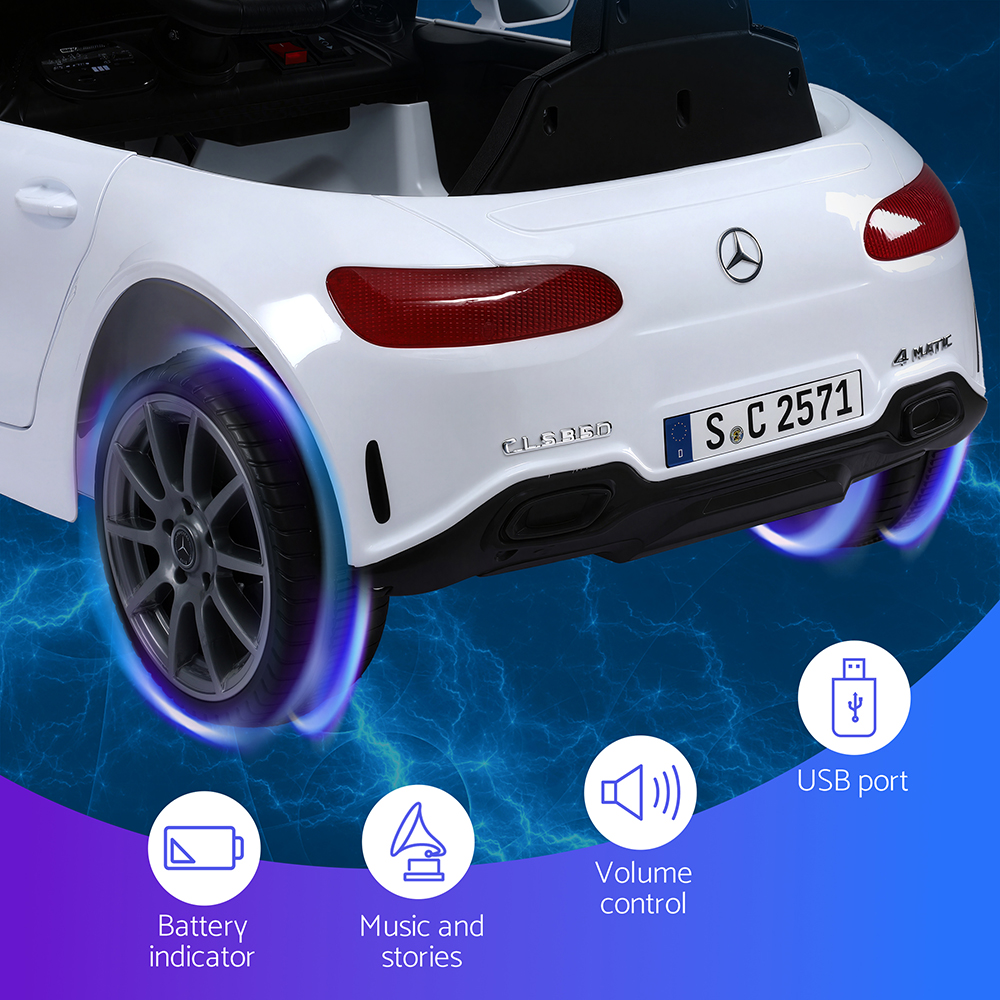 Kids Electric Ride On Car Licensed Outdoor Toys Cars Music Remote White - Image 5