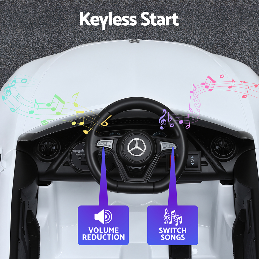 Kids Electric Ride On Car Licensed Outdoor Toys Cars Music Remote White - Image 6
