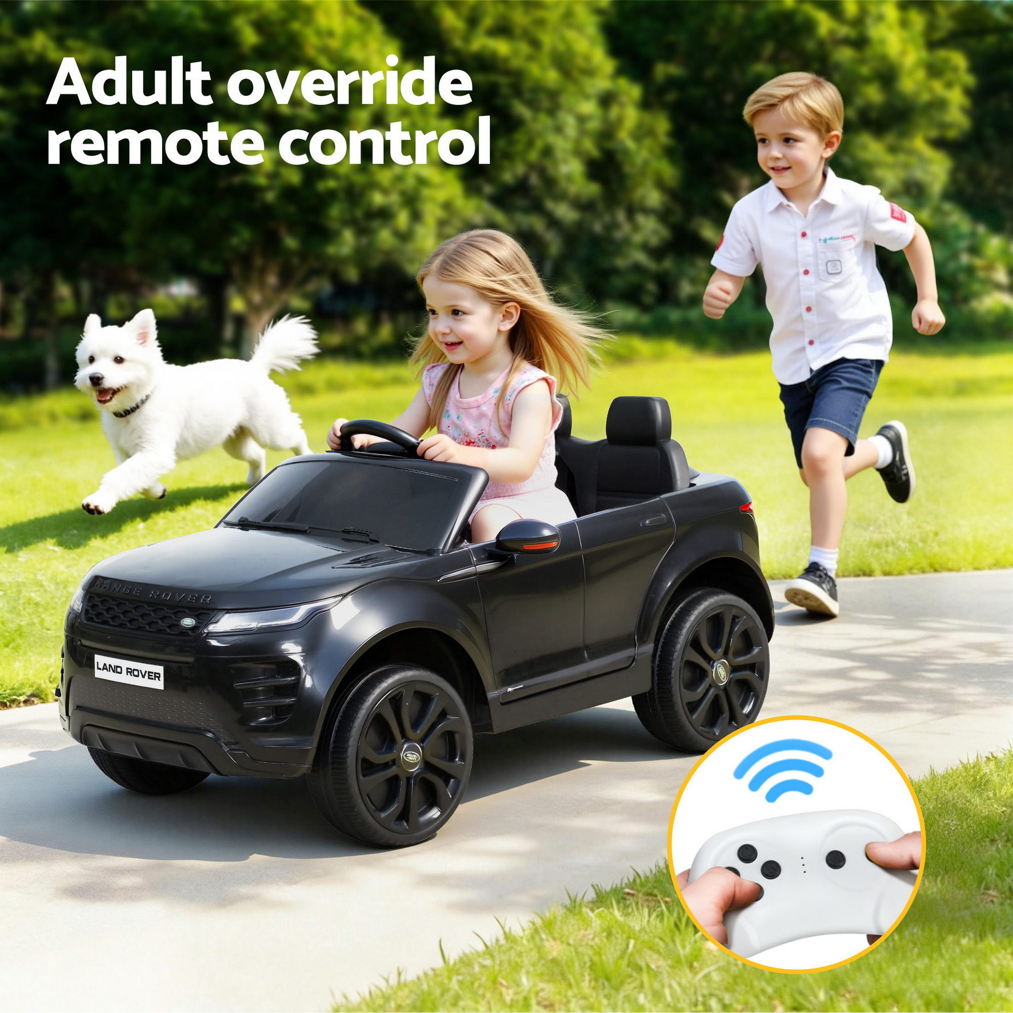 Kids Electric Ride On Car Land Rover Licensed Toy Cars Remote 12V Battery Black - Image 7