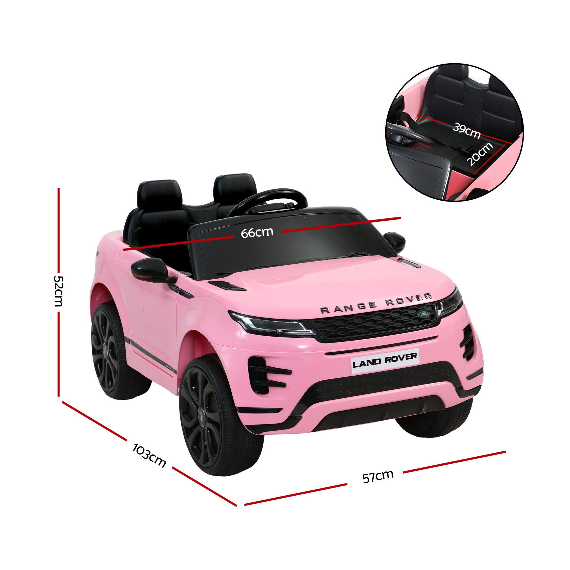 Kids Electric Ride On Car Land Rover Licensed Toy Cars Remote 12V Battery Pink - Image 2