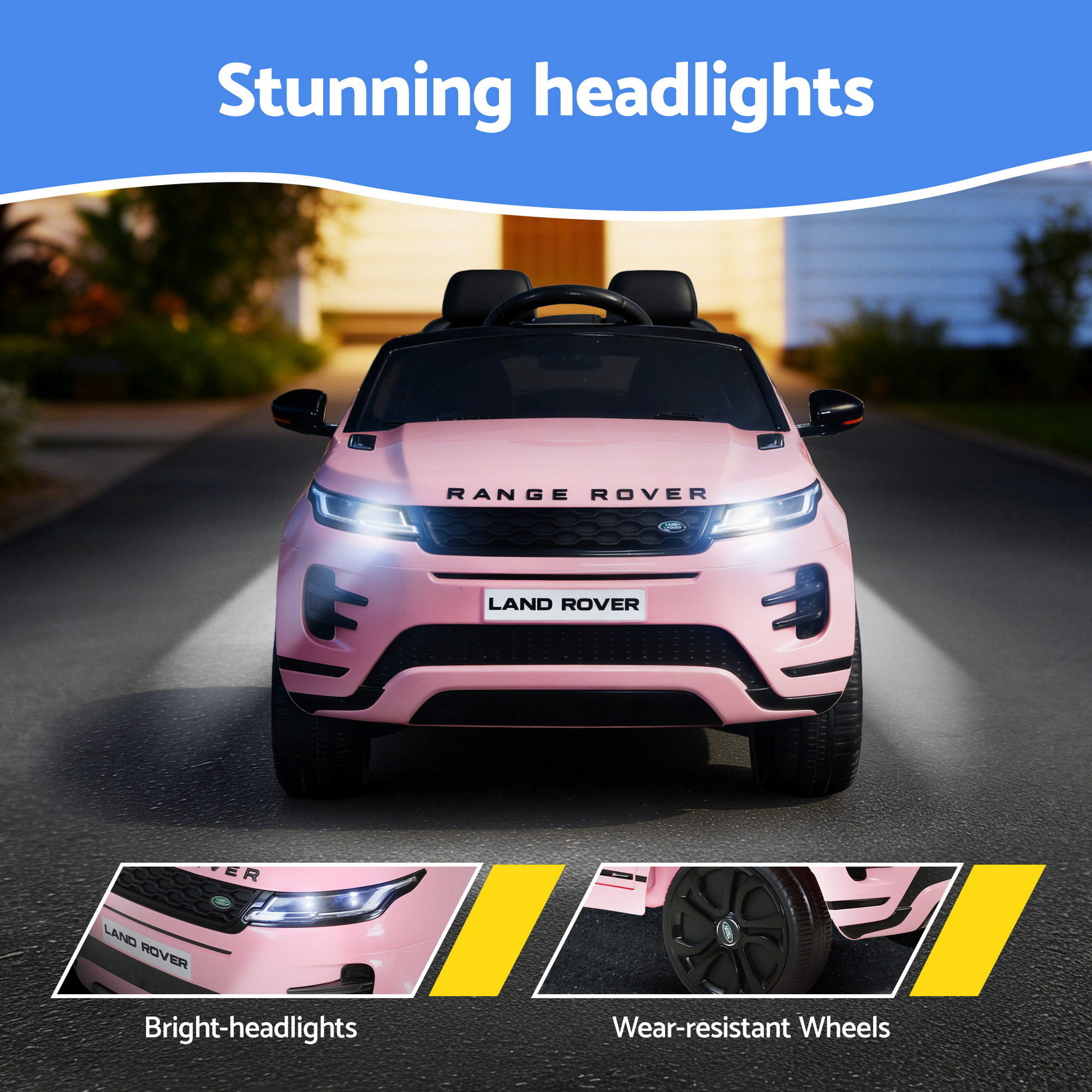 Kids Electric Ride On Car Land Rover Licensed Toy Cars Remote 12V Battery Pink - Image 8