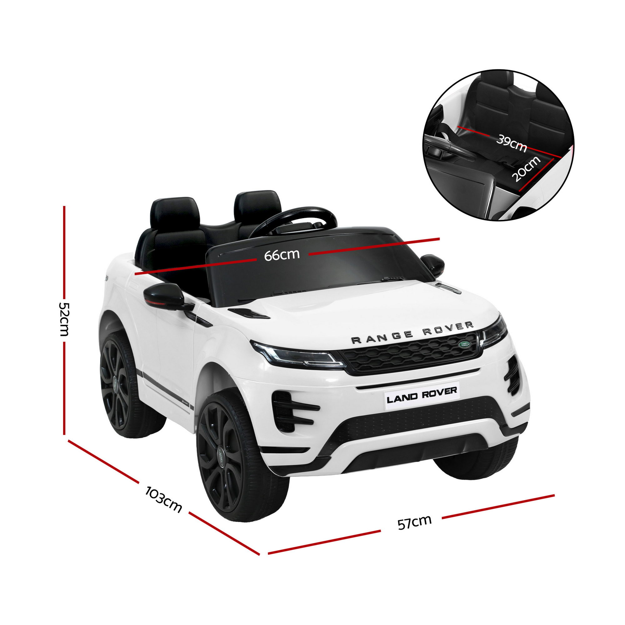 Kids Electric Ride On Car Land Rover Licensed Toy Cars Remote 12V Battery White - Image 2