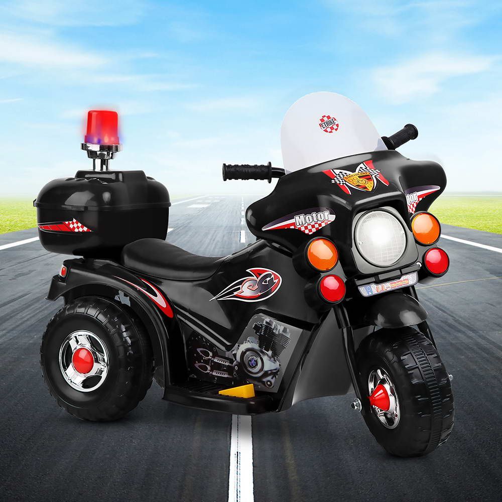 Rigo Kids Electric Ride On Police Motorcycle Motorbike 6V Battery Black - Image 10