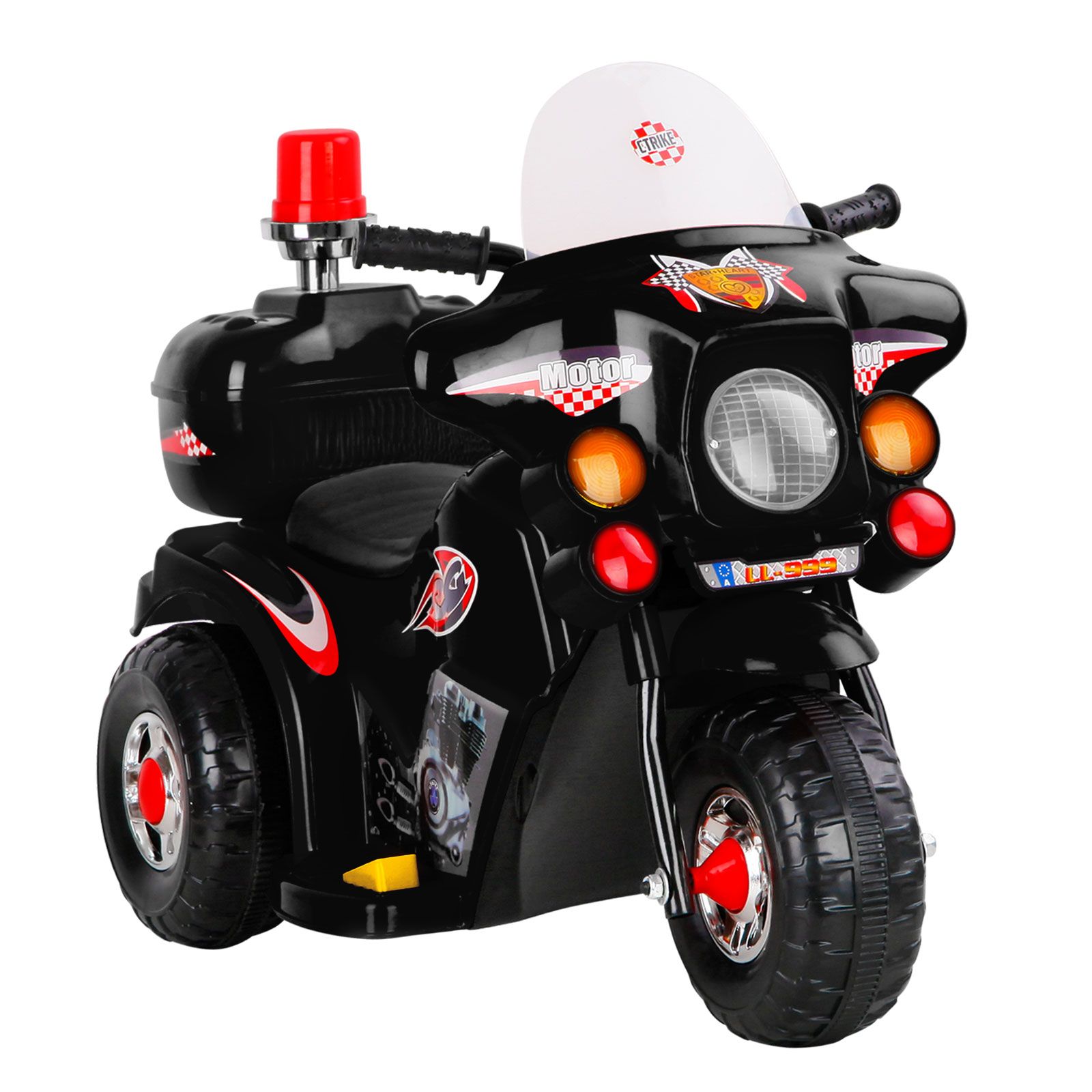 Rigo Kids Electric Ride On Police Motorcycle Motorbike 6V Battery Black - Image 11