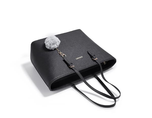 Women's Large Capacity PU Leather Tote Bag, Elegant Shoulder Bag for Work Shopping Party, Black - Image 10