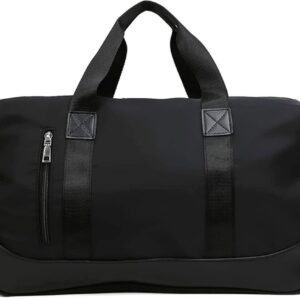 Travel Bag - Gym Bag - Hand Luggage Travel Bag - 47 x 25 x 22 cm - Sports Bag - Shoulder Bag - Waterproof and durable - With shoe compartment - Wet and dry - Suitable for men and women Swimming Sports Travel Gym Bag (black)