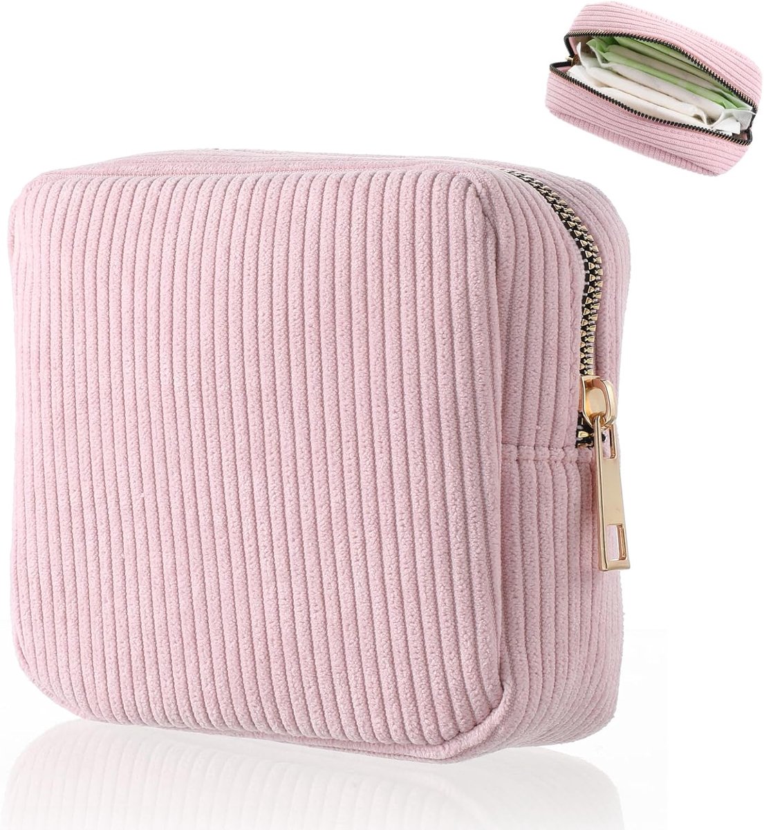 Toiletry Bag - Sanitary Pad Makeup Bag - Sanitary Pad Pouches - Menstrual Bags - Menstrual Pouches - Waterproof Zipper - Tampon Pouches - Napkin Pouches - Cosmetic Bag - Storage Bag - Makeup Bag - For Sanitary Pads, Tampons, Menstrual Cup - Pink