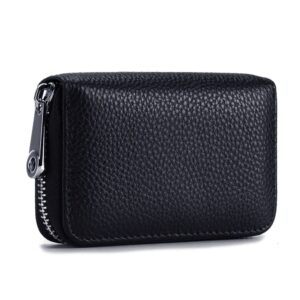 Men Women PU Leather RFID Blocking Card Wallet, Ultra Slim Portable Anti Demagnetisation Credit Card Holder, Mini Lightweight Card Case for Bank Cards ID Daily Carry