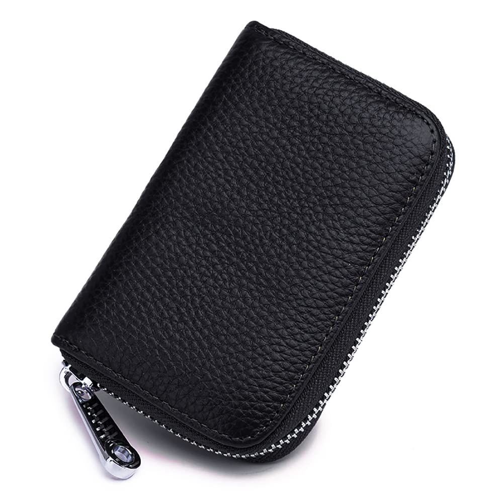 Men Women PU Leather RFID Blocking Card Wallet, Ultra Slim Portable Anti Demagnetisation Credit Card Holder, Mini Lightweight Card Case for Bank Cards ID Daily Carry - Image 2