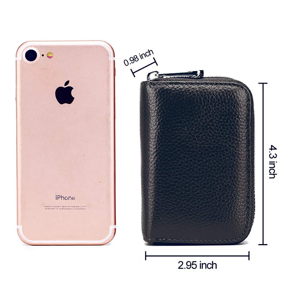 Men Women PU Leather RFID Blocking Card Wallet, Ultra Slim Portable Anti Demagnetisation Credit Card Holder, Mini Lightweight Card Case for Bank Cards ID Daily Carry - Image 5