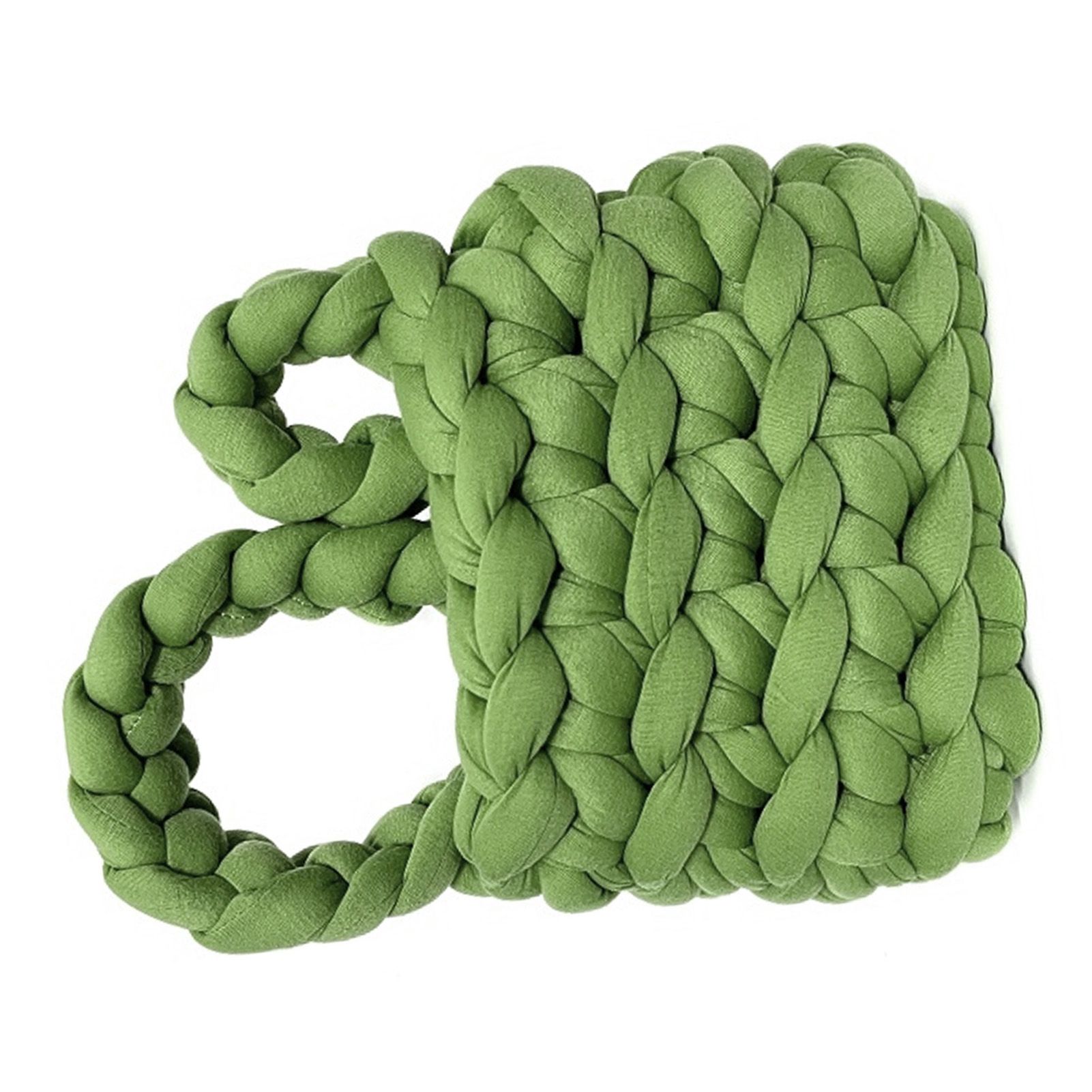 Wool Tote Purse Bag Cute Exquisite Hand Woven Fine Workmanship Wool Shoulder Bag for Daily Life Green - Image 2