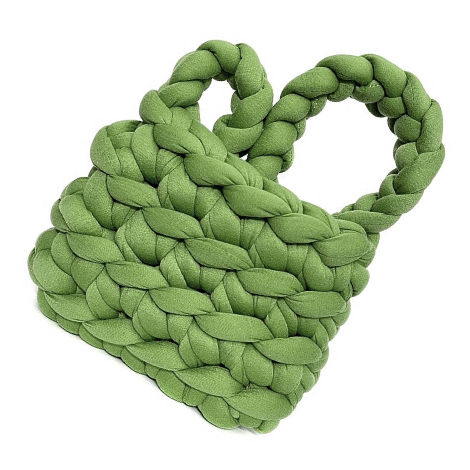Wool Tote Purse Bag Cute Exquisite Hand Woven Fine Workmanship Wool Shoulder Bag for Daily Life Green - Image 4