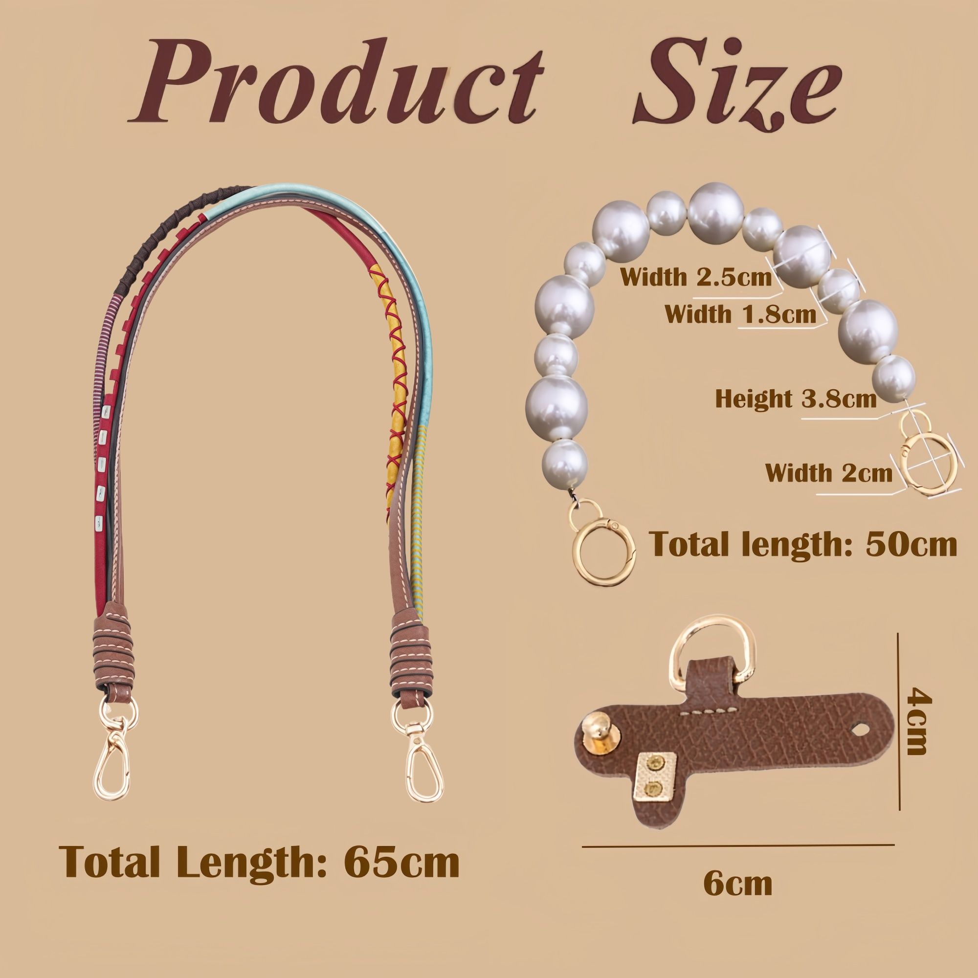 Mini Bag Replacement Thin Shoulder Strap with 2 Adapters for Longchamp,Imitation Pearl Bead Purse Handle Strap Bag Charms Handbag Chain Accessories Decoration for Women - Image 9