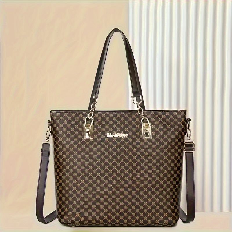Women'S Handbag Set Large Capacity Tote Bag Shoulder Bag For Women Crossbody - Black - Size 35-13-28 - Image 5