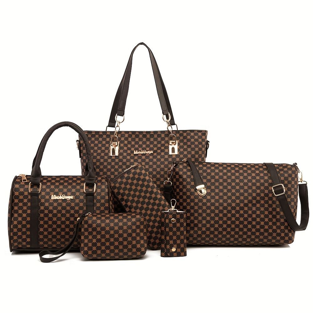 Women'S Handbag Set Large Capacity Tote Bag Shoulder Bag For Women Crossbody - Black - Size 35-13-28 - Image 8