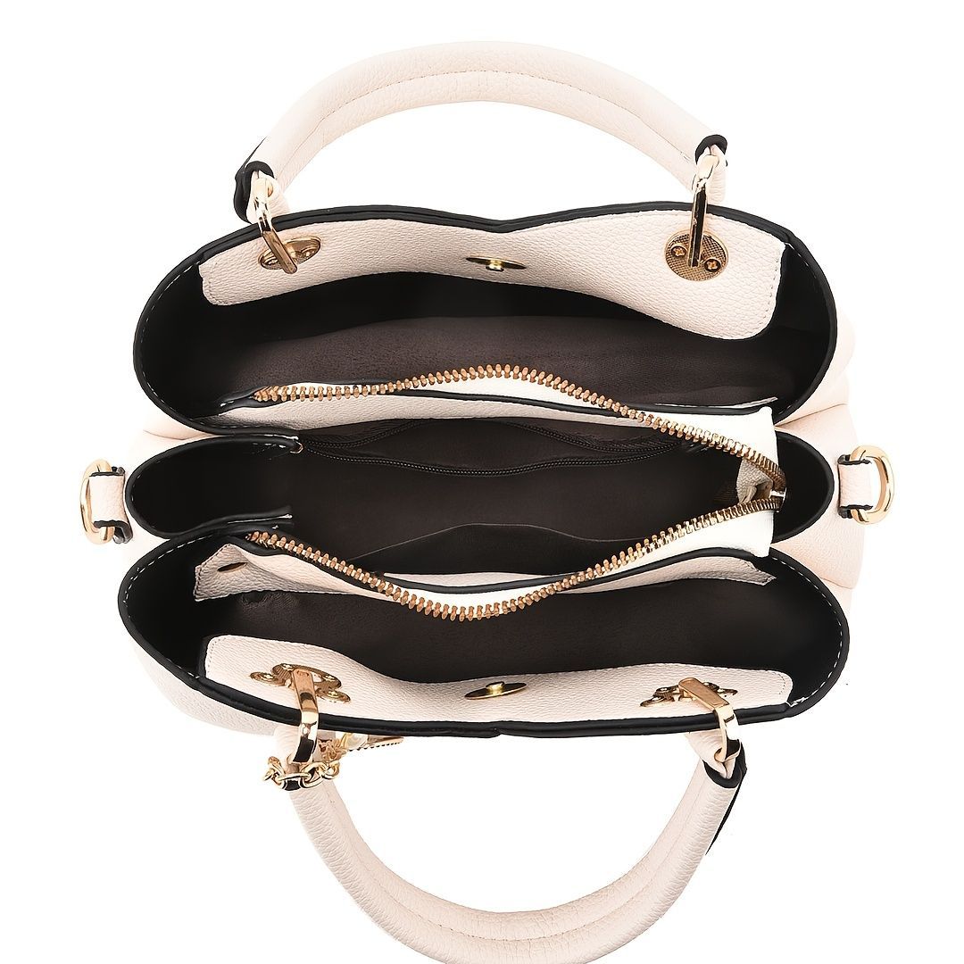 White Tote Bag Women'S Handbag Leaf Charm Bag Stylish Women'S Bag Designer Tote - Coffee color - Size 26-13-18 - Image 7