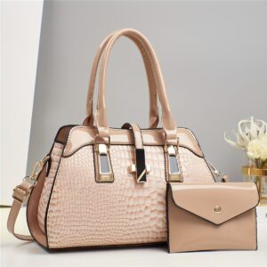Blue Women'S Handbag Croc-Embossed Handbag Patent Leather Handbag Women'S - khaki - Size 29-13-21