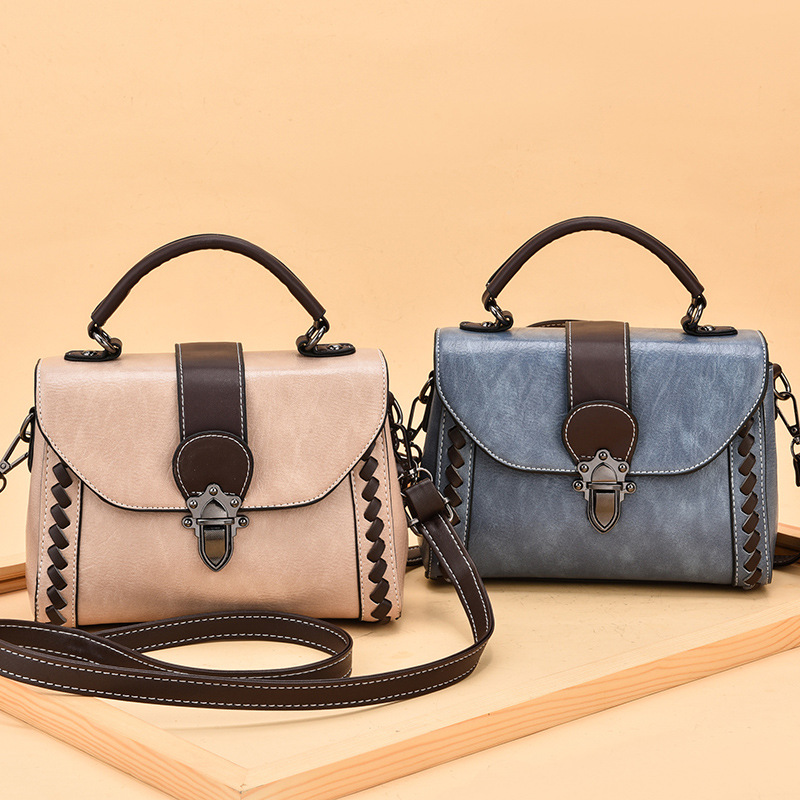 Pink Elegant Women's PU Leather Top Handle Satchel - Versatile Crossbody Bag with Classic Clasp & Braided Detail - Image 3