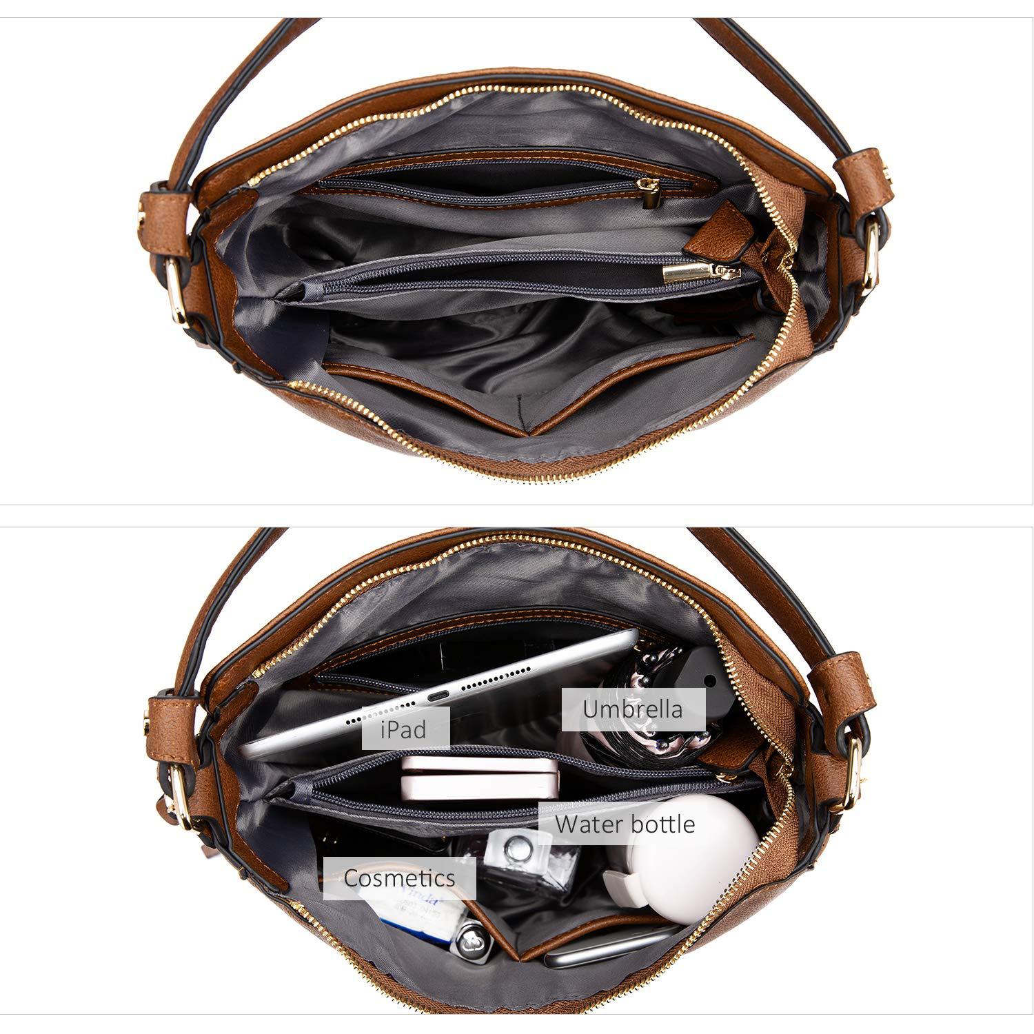 Brown Fashion Large Capacity Handbag - European & American Casual Crossbody Bag, Solid Color Zipper Women's Shoulder Bag - Image 3