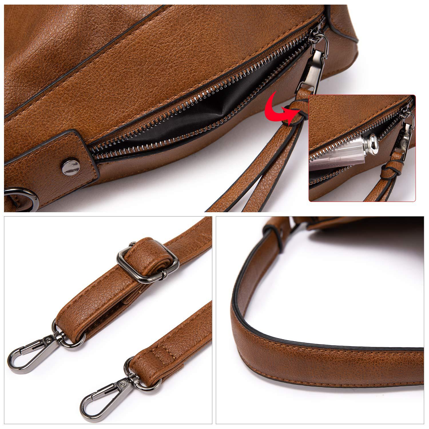 Brown Fashion Large Capacity Handbag - European & American Casual Crossbody Bag, Solid Color Zipper Women's Shoulder Bag - Image 4