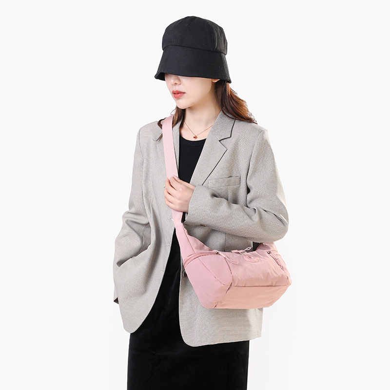 Khaki Stylish & Lightweight Nylon Crossbody Bag for Women - Large Capacity Shoulder Hobo Bag with Water-Resistant Finish, Perfect for Travel & Daily Use - Image 2