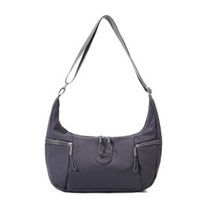 Grey Stylish & Lightweight Nylon Crossbody Bag for Women - Large Capacity Shoulder Hobo Bag with Water-Resistant Finish, Perfect for Travel & Daily Use