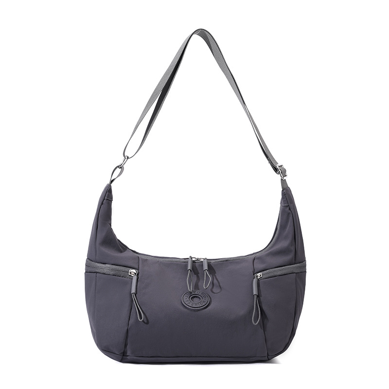 Grey Stylish & Lightweight Nylon Crossbody Bag for Women - Large Capacity Shoulder Hobo Bag with Water-Resistant Finish, Perfect for Travel & Daily Use