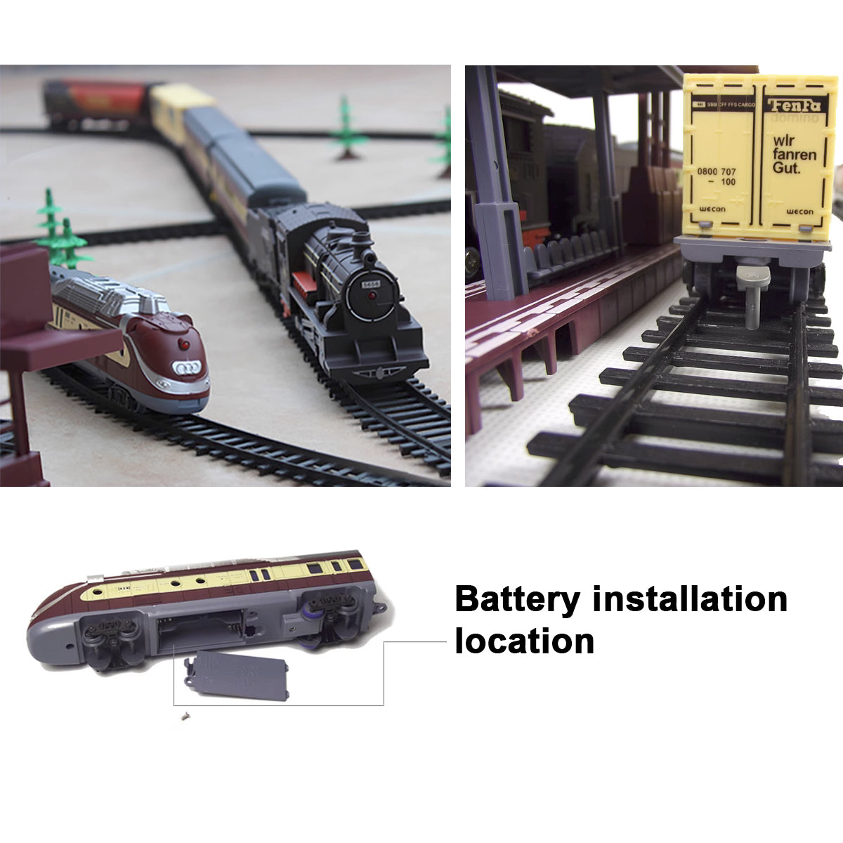 Electric Modern Toy Train Set Vehicle Rail Track Carriages With sound and lighting Kids - Image 2