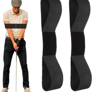 2 pieces - Golf Swing Training Band - golf swing training aids - golf swing trainer - golf training aids - golf accessories for beginners - for movement correction - for men, women and children - 35*7 cm - black