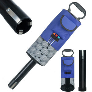 Black and Blue Lightweight Golf Retriever with Detachable No-Bend Shag Tube & Mesh Bag Holding Up to 70-Ball