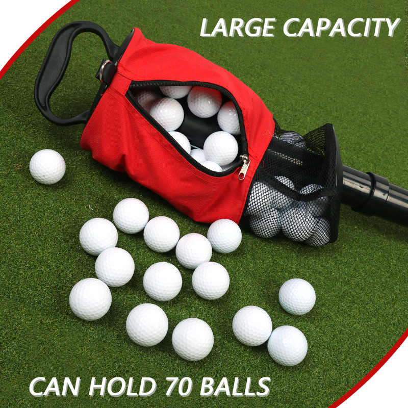 Black and Blue Lightweight Golf Retriever with Detachable No-Bend Shag Tube & Mesh Bag Holding Up to 70-Ball - Image 3