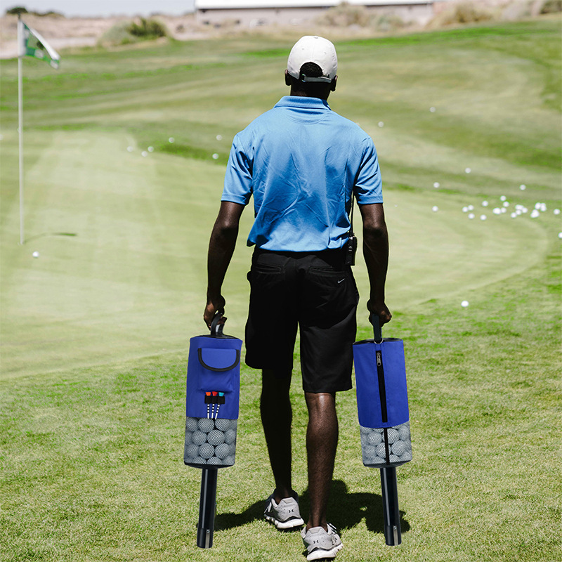Black and Blue Lightweight Golf Retriever with Detachable No-Bend Shag Tube & Mesh Bag Holding Up to 70-Ball - Image 5